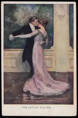 Liebes-AK Der letzte Walzer, Verlag Munk Wien, ungebraucht