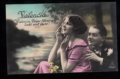 Liebes-AK Valencia - Deine Stimme lockt und lacht! OBERBERGKIRCHEN 17.5.1930