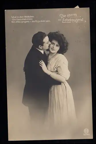 AK de l'amour: Le baiser sur la joue - Les Dix Mille Supérieurs, RIESA 23.11.1909