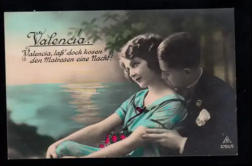 Liebes-AK Valencia - Lass doch kosen den Matrosen ..., OBERBERGKIRCHEN 8.7.1930