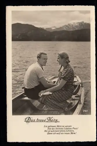 Liebes-AK Liebespaar im Boot, SSt WANGEN Ein beliebtes Ferienziel 22.7.39