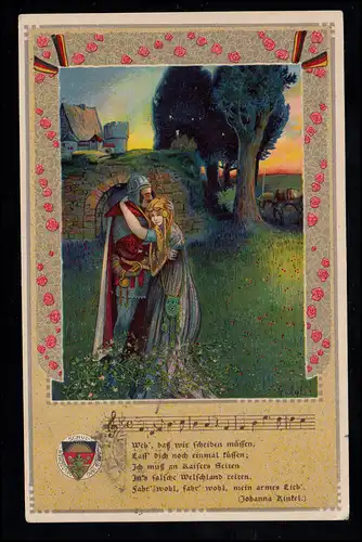 Chère-AK chanson populaire de Johanna Kinkel: La séparation, HERFORD 3.11.1912