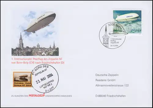 Poste de navigation aérienne DKL 96 Zeppelin NT 1. Bern-Postflug SSt BERN 22.5.2004
