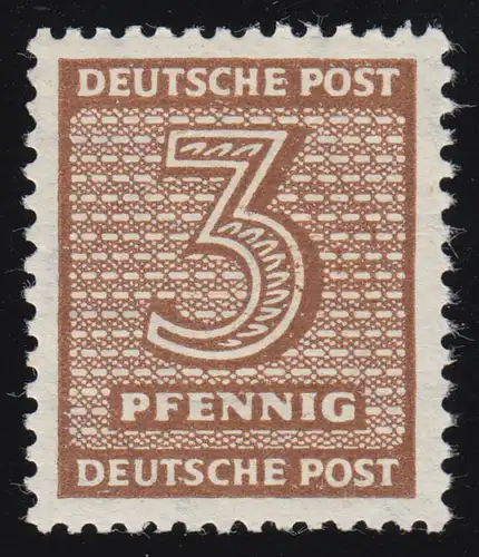 SBZ 126Ywa Ziffer 3 Pf, WZ.1Y, braun, **