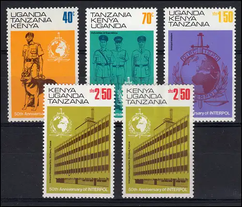 Communauté de l'Afrique del'Est 259-262 Interpol 1973 - avec 262I+II, taux **