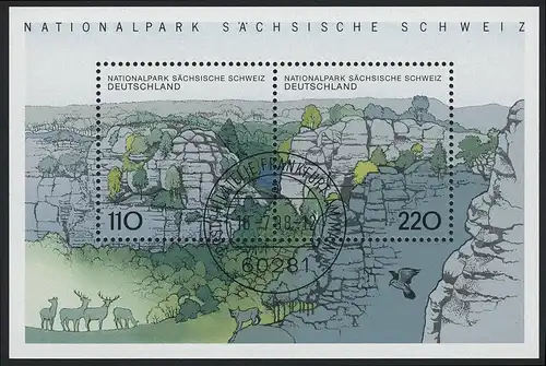 Block 44 Suisse saxonne et montagnes Elbsandstein 1998, VS-O Francfort/Main
