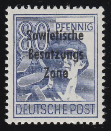 SBZ 196 SBZ-Aufdruck 80 Pf. Arbeiter, **