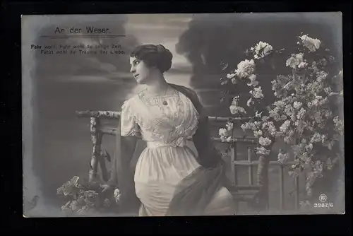 AK de l'amour: A la Weser - Désir et rêves d'une femme, VELBERT 24.9.1913