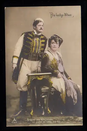 AK Artiste: La veuve drôle - Il y avait deux enfants rois, CHEMNITZ 30.3.1907