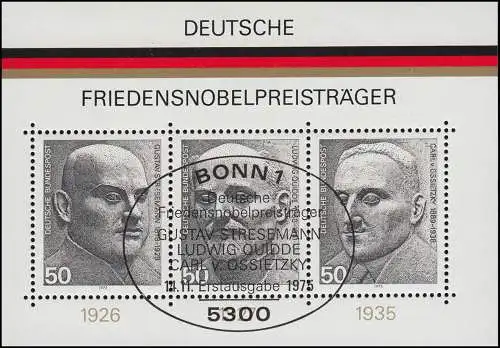 Block 11 Nobelpreisträger - Verschnitt: links schmal, rechts breit, ESSt BONN