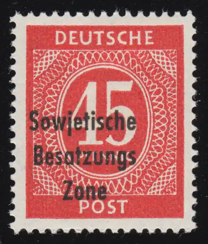 SBZ 209 Ziffer 45 Pf mit Aufdruck, rot, **