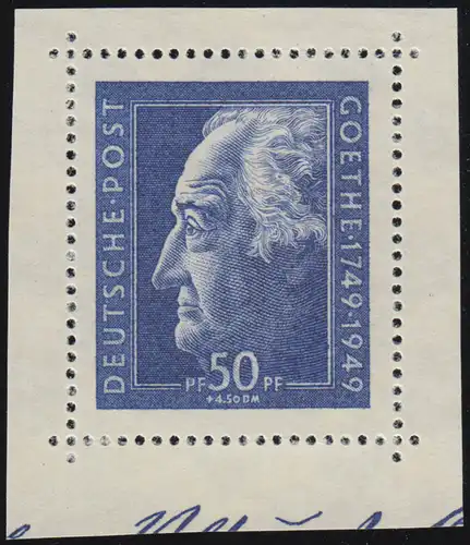 SBZ 239 Goethe Einzelmarke aus Block 6, ** postfrisch