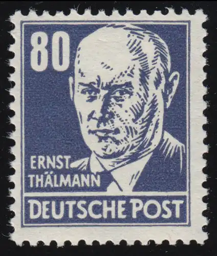 SBZ 226bx Ernst Thälmann 80 Pf, schwarzblauviolett,  **