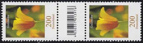 2568 Goldmohn 200 Cent Paar mit Nummer, Codierfeld, ohne Nummer, **