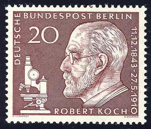191x Robert Koch, glatte Gummierung **