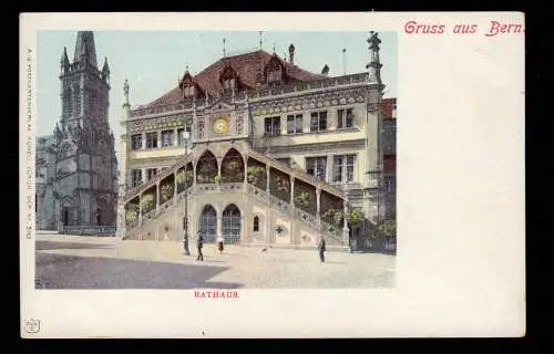AK Schweiz: Gruss aus Bern - Rathaus, Verlag Künzli / Zürich, ungebraucht