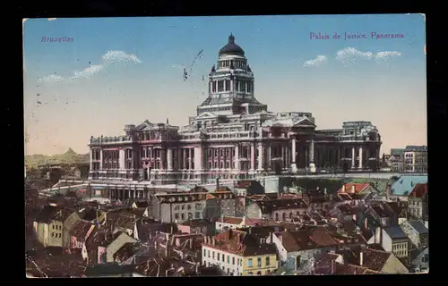 AK Belgique Bruxelles - Palais de Justice, Poste de Champ Au guichet est encombre BRUXELLES 1917