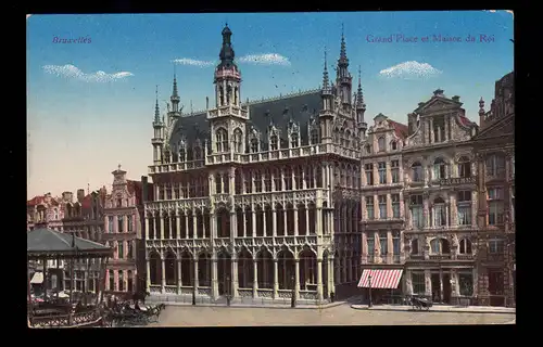 AK Belgien Brüssel - Königshaus, Feldpost Am Schalter aufgeliert BRÜSSEL 1917