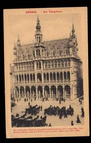 AK Belgien: Brüssel - Das Königshaus, Feldpost 19.5.1918 BS Armierungs-Bataillon