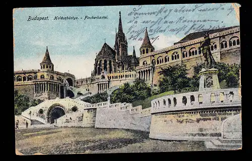 AK Hongrie: Budapest - Base de pêche, poste de terrain BUDAPEST 14.8.1918