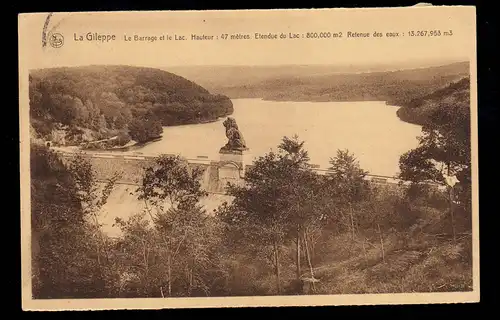 AK Belgique: Le barrage de Gileppe de Goé, EUPEN 1930