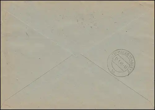 202A avec A 195 impressions SBZ en MiF sur lettre R BURG (Bz.MAGDEBURG) 10.1.1949