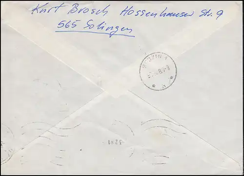 806 Kant NEUE Fluo mit OR auf Auslandsbrief SSt NIDDA Bad Salzhausen 23.1.1981