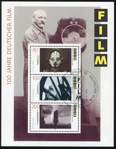 Bloc 33 Block de film avec PLF 80-Pf: tache près de 80, ESSt Berlin