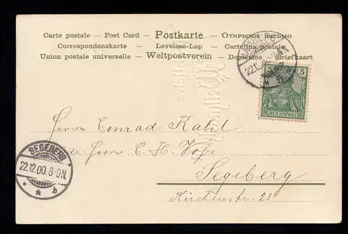 AK Noël: Village hivernal Idylle Weiher Bauer Windmühle, HAMBURG 1900