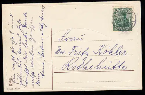 AK Neujahr: Glückliche Fahrt mit der Postkutsche, TANNE (HARZ) 31.12.1913