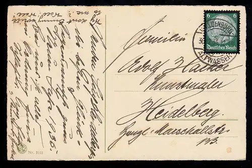 AK Nouvel An: billets Fers à cheval Flye, WALDENBURG-EAU-VALDE 30.12.1934