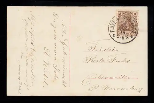 AK Neujahr: Zwei Mädchen vor Silvester-Uhr, RAVENSBURG Nr. 1 - 30.12.1914