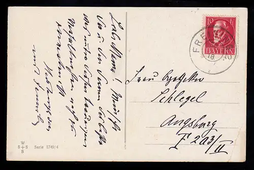 AK Nouvel An: Dorfidylle en hiver - Postier apporte des paquets, FREISING 30.12.1918