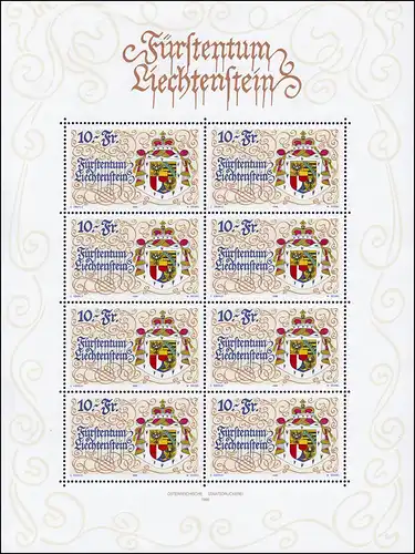 1136 Jubiläum 75 Jahre neue Verfassung, Kleinbogen **