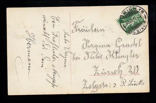 AK photo Nouvel An: Deux filles avec des branches et panier, coloré, ZÜRICH 30.12.1911