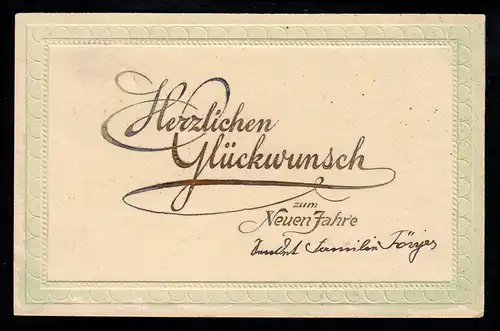 Plage-AK Nouvel An: Félicitations, NOUVEAUX WALDE 31.12.1908