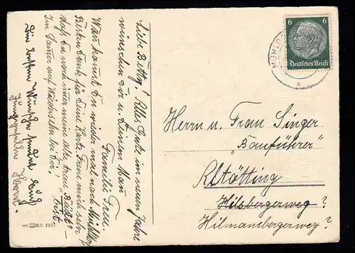 AK Neujahr: Silvester unter dem Fliegenpilz, MÜHLDORF (OBERBAY.) 30.12.1940