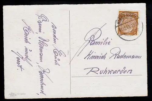 AK Nouvel An: Anges et nains dansent autour de la naine de champignon de mouche avec trompette 31.12.1940