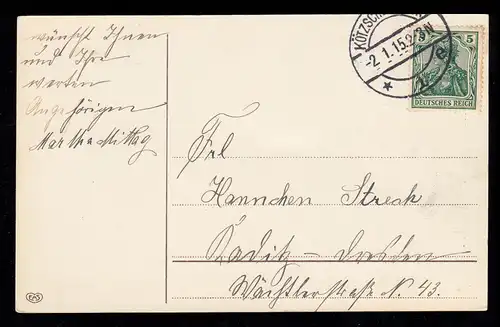 AK Nouvel An: Félicitations avec champignon de mouche, BRODA DE ROUTE 2.1.1915