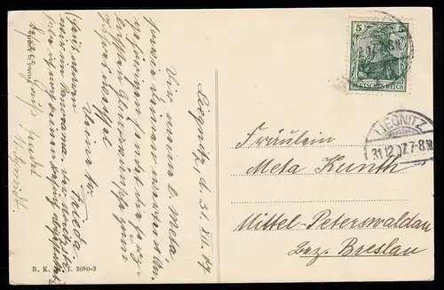 AK Nouvel An: Félicitations et branches de baies, LIEGNITZ 31.12.1917