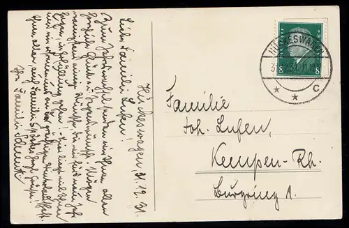 AK Nouvel An: Petite image de paysage avec des félicitations, HÜCKESWAGEN 31.12.1931