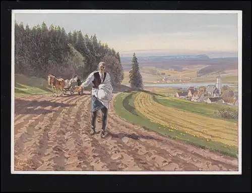 AK Artiste Paul Hey: Notre pain quotidien - Le semeur, inutile