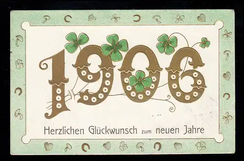 Nouvel An: année dorée 1906 Félicitations, OLDENBURG 30.12.1905