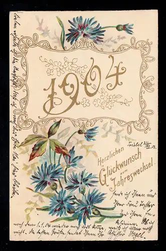 AK Nouvel An: Arbre doré 1904 Brique, TRIEBEL 31.12.1903