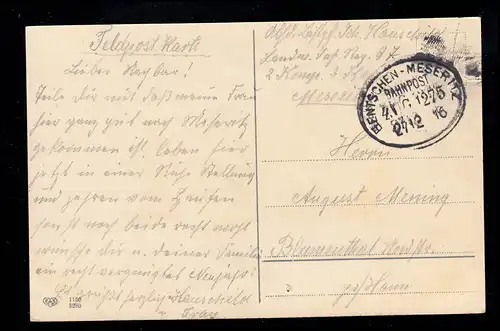AK Nouvel An: année 1917 Branches de sapins Glücksklee, poste ferroviaire Meseritz 27.12.16