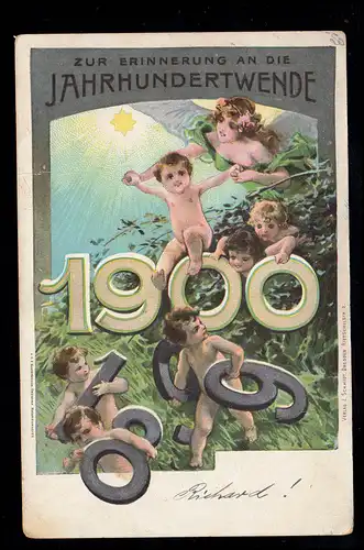 Carte postale privée PP 8 Nouvel An: début du siècle 1900, DRESDEN ALTVADT 31.12.1900