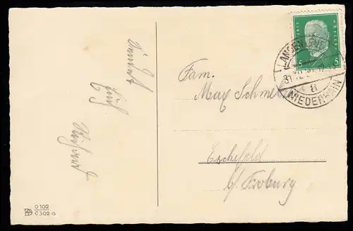 AK Nouvel An: Vue sur la vallée du village avec église, Langenleuba-Niederhain 31.12.1930