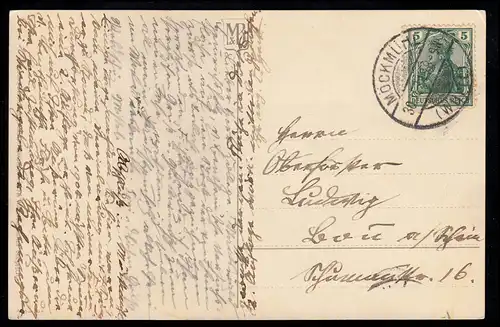 AK Nouvel An: Église du village avec cloche la nuit, MÖCKMÜHL (WURTT.) 30.12.1938