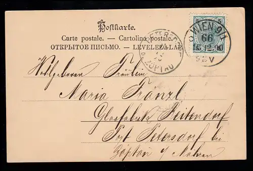 AK Noël: ange patinage VIENNE 66 - 18.12.1900 après PETERSDORF