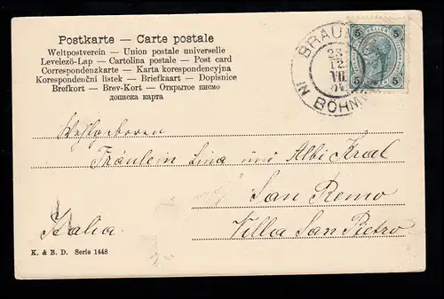 AK Noël: Branche de sapin avec cône de pin, BRAUNU 23.12.1904